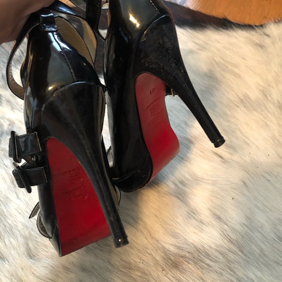 Christian Louboutin Black strappy high heel shoe - Picture 11 of 16